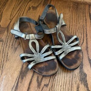 Naot Rachel Antique Gold Silver Metallic Sandals